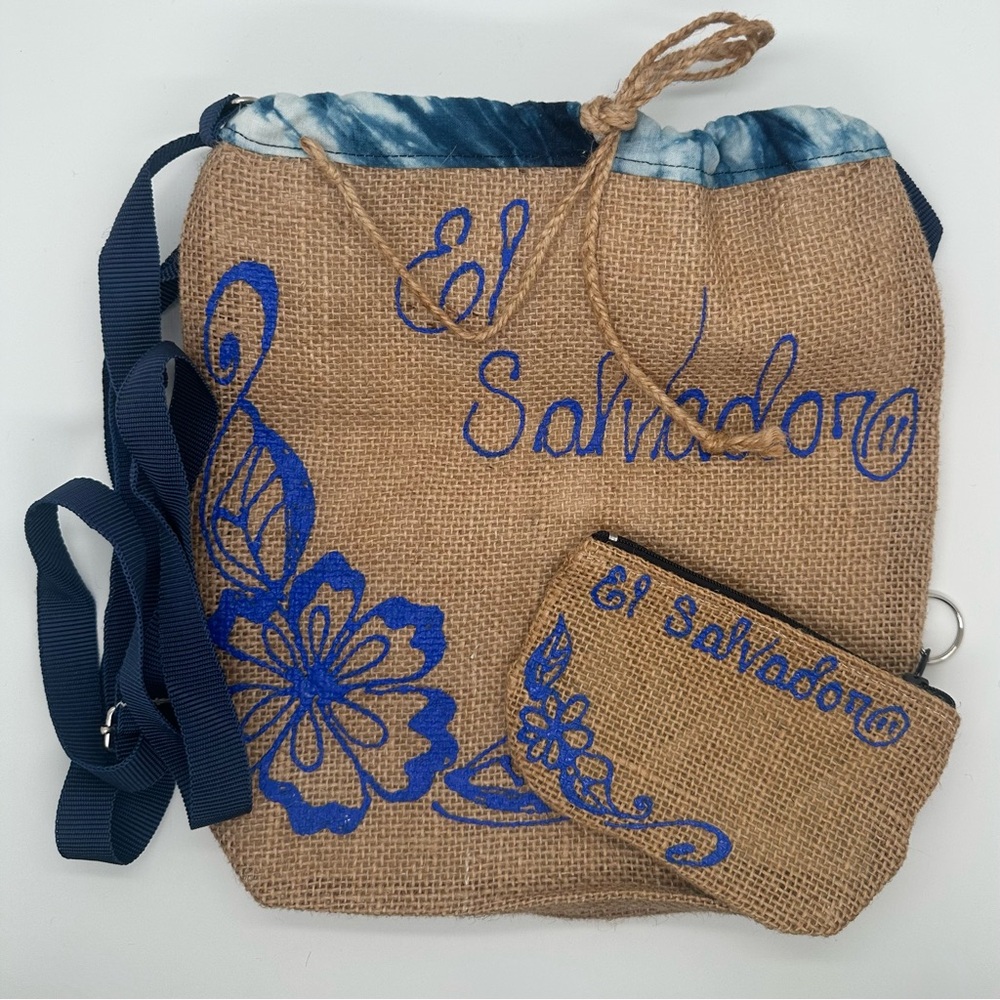 El Salvador Blue and Tan Women Bag Set